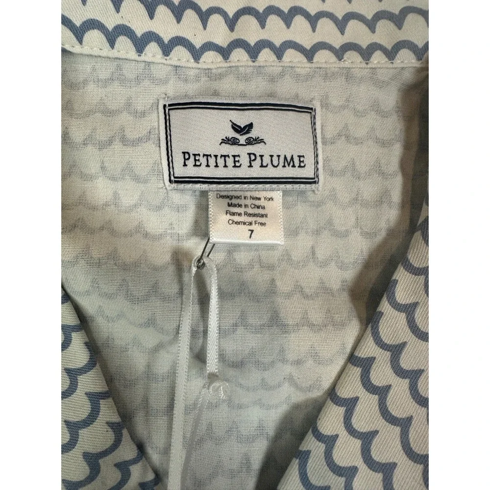 Petite Plume La Mer Classic Short Set Blue Wave Pajamas Kids Size 7 SSSLM107